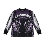 U1niversity of Music Jersey by U14U, purple and black long-sleeve jersey, front